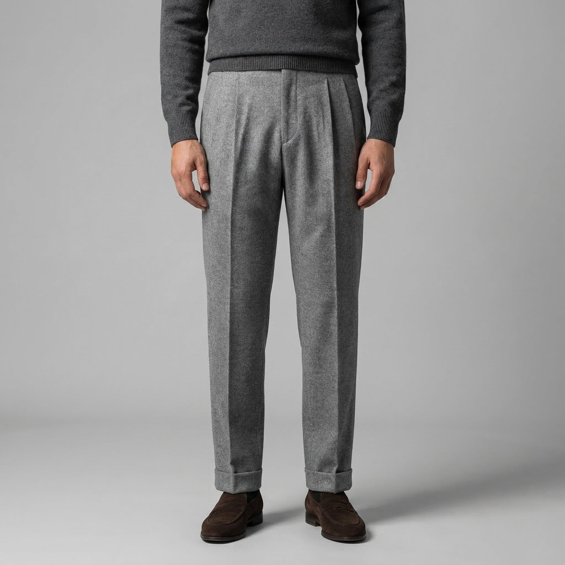Alveron | Men’s Straight Fit Pleated Dress Trousers