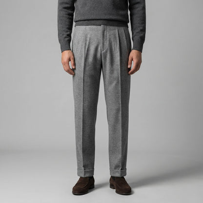 Alveron | Men’s Straight Fit Pleated Dress Trousers