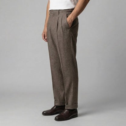 Alveron | Men’s Straight Fit Pleated Dress Trousers