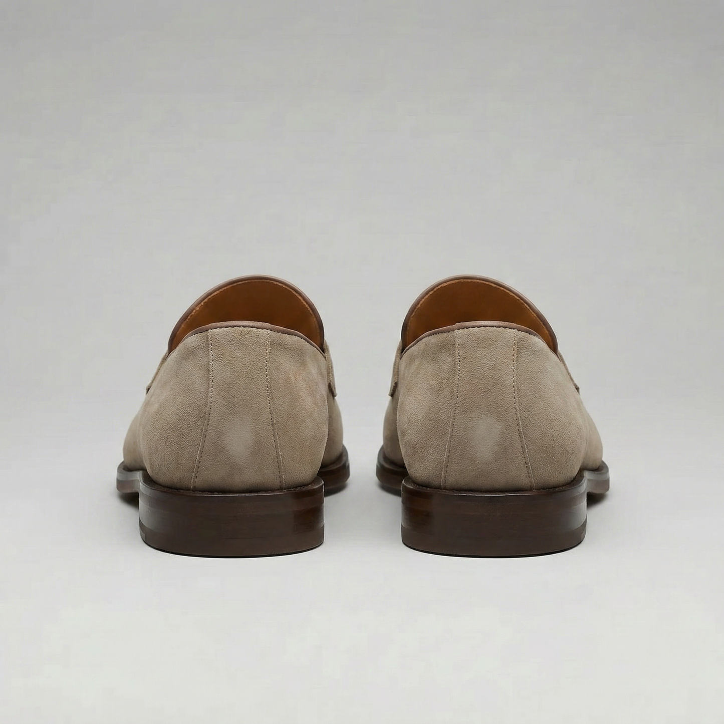 Bellaro | Men’s Beige Suede Penny Loafers