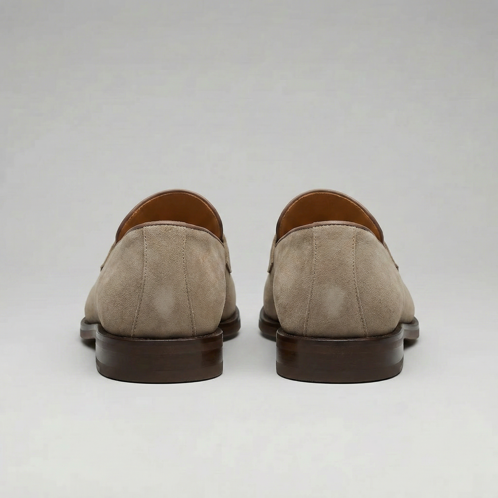 Bellaro | Men’s Beige Suede Penny Loafers