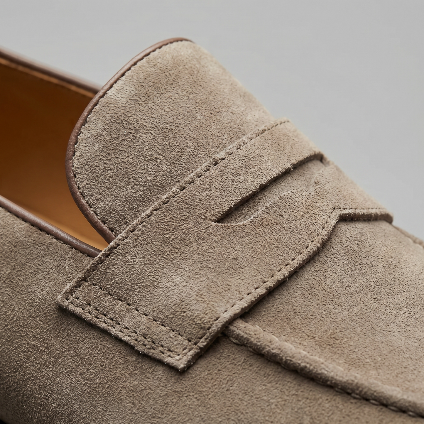 Bellaro | Men’s Beige Suede Penny Loafers