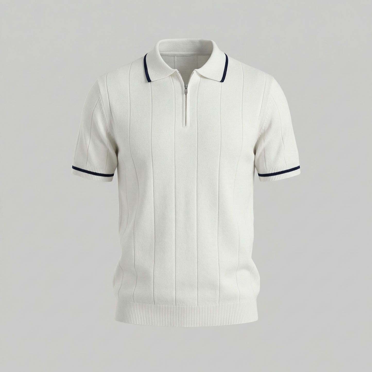 Marzino | Men’s Retro Knit Polo Shirt with Contrast Trim