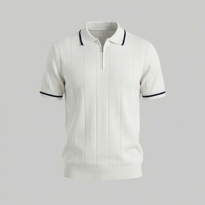 Marzino | Men’s Retro Knit Polo Shirt with Contrast Trim