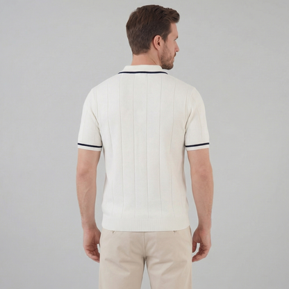 Marzino | Men’s Retro Knit Polo Shirt with Contrast Trim