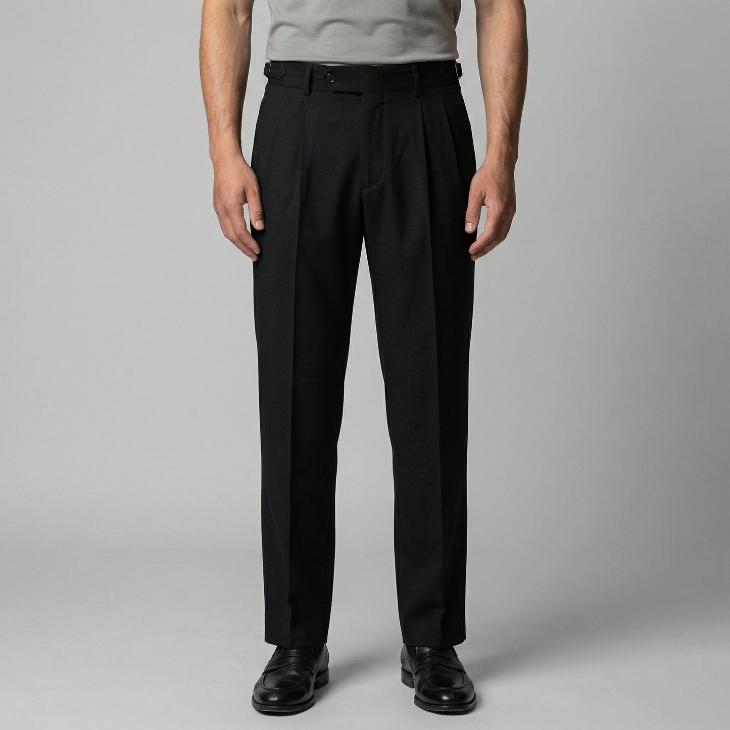 Rovento | Men’s Retro High Waist Straight Leg Trousers