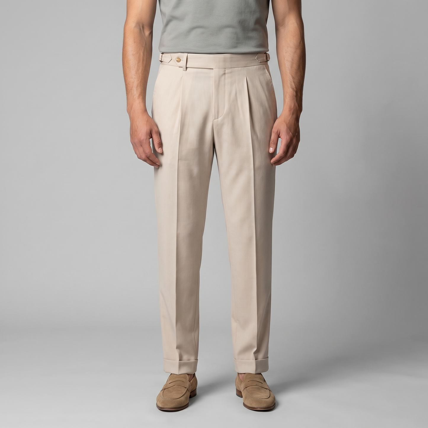 Rovento | Men’s Retro High Waist Straight Leg Trousers