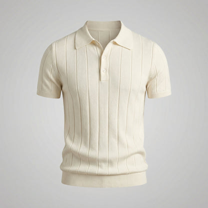 Valerio | Men’s Rib-Knit Cotton Polo Shirt