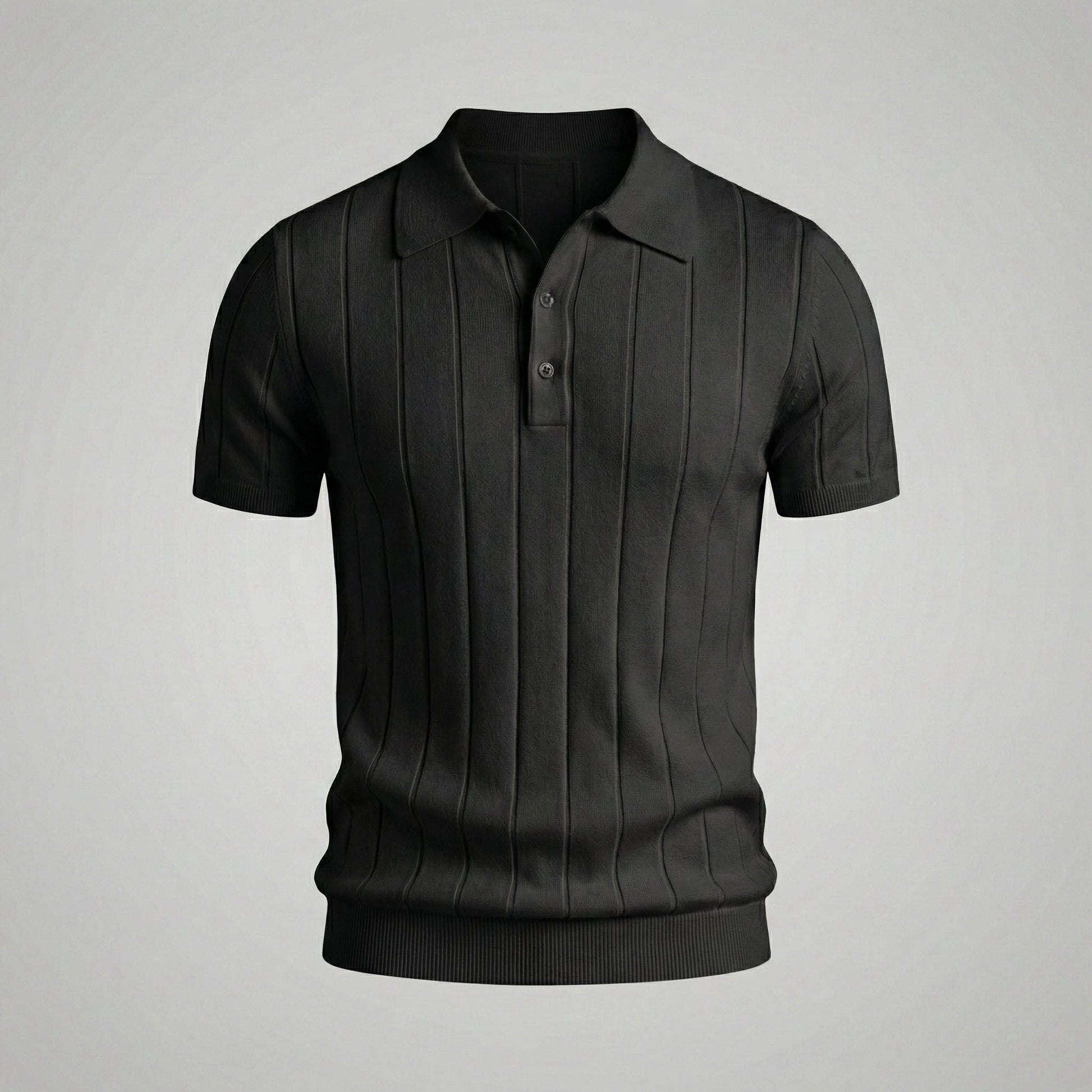 Valerio | Men’s Rib-Knit Cotton Polo Shirt