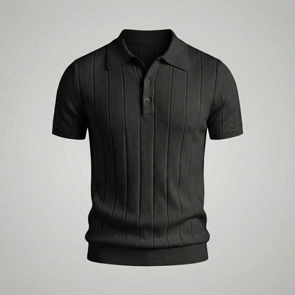 Valerio | Men’s Rib-Knit Cotton Polo Shirt