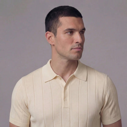 Valerio | Men’s Rib-Knit Cotton Polo Shirt