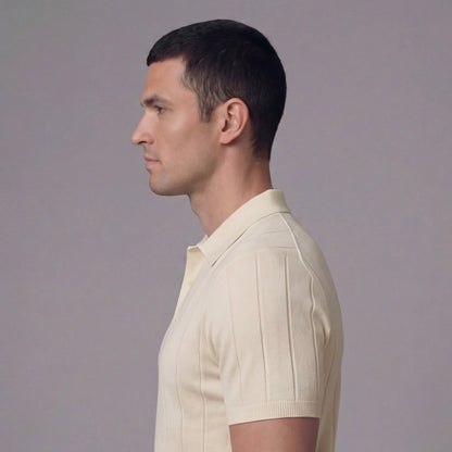 Valerio | Men’s Rib-Knit Cotton Polo Shirt
