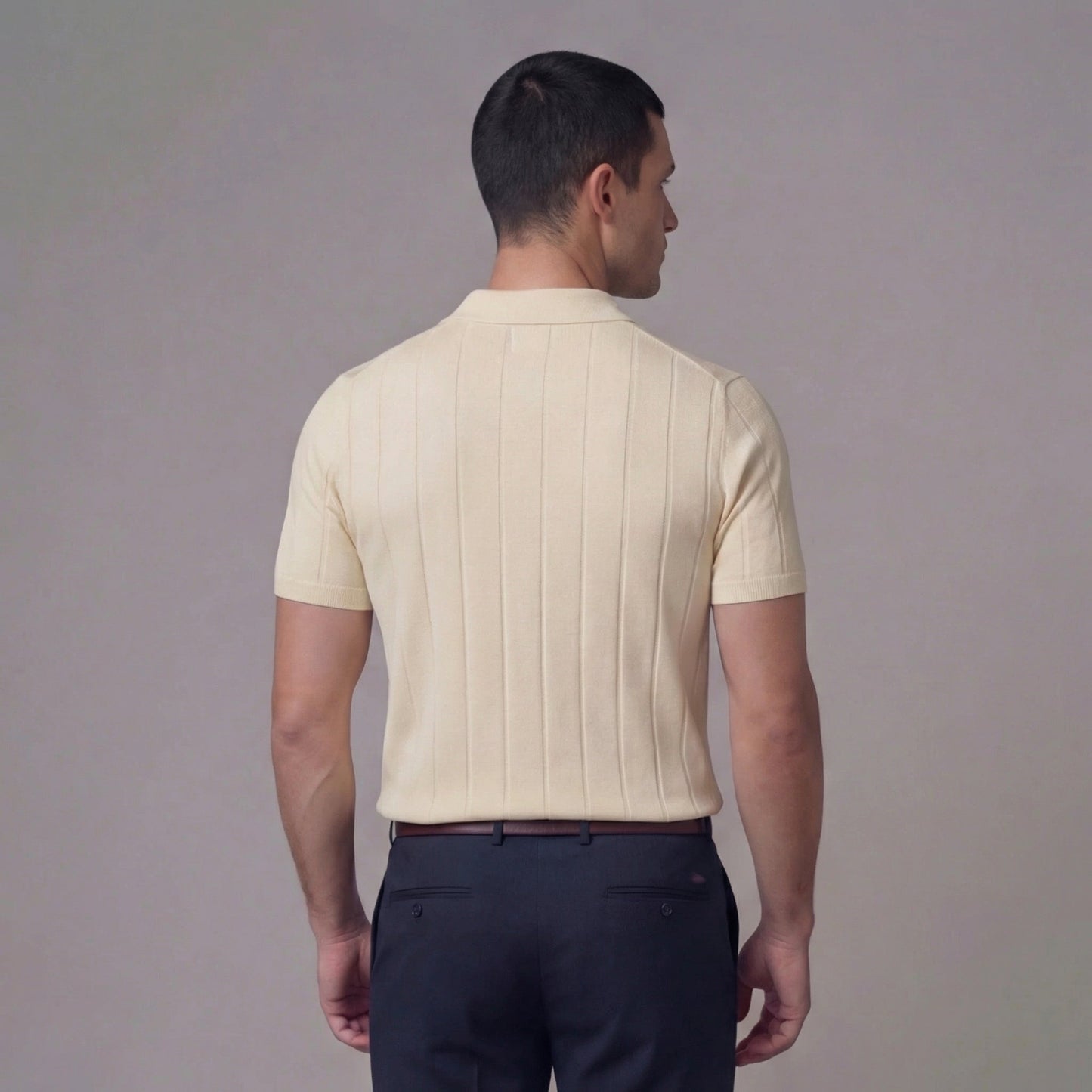 Valerio | Men’s Rib-Knit Cotton Polo Shirt