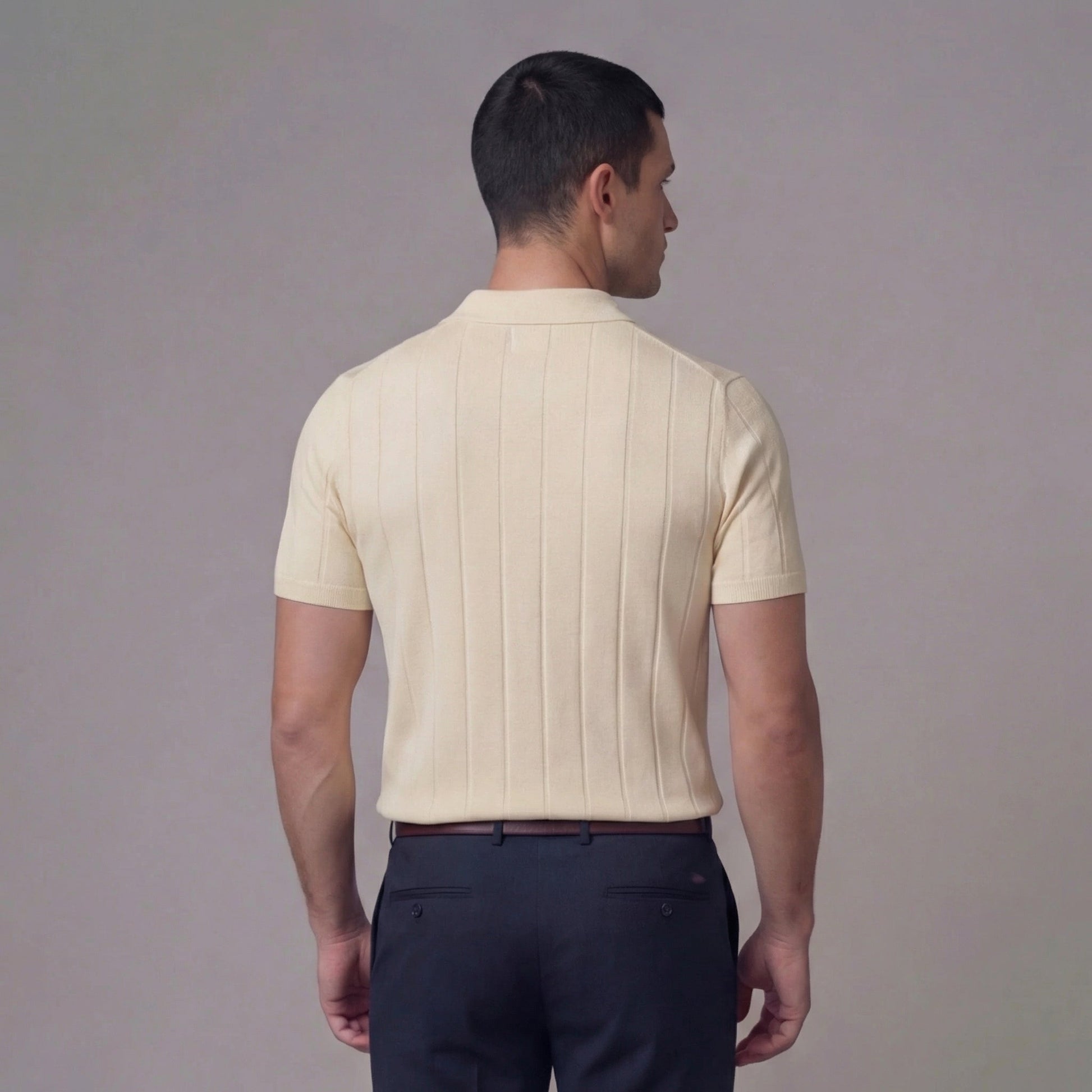 Valerio | Men’s Rib-Knit Cotton Polo Shirt